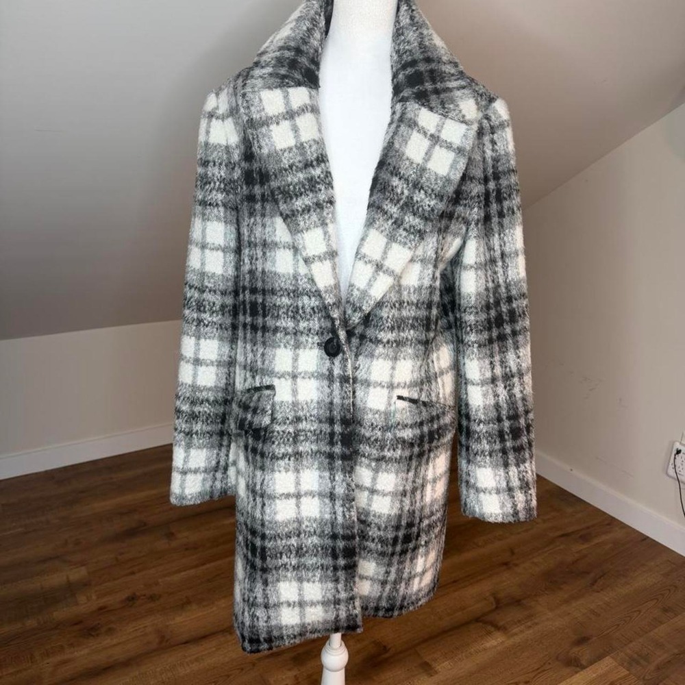 Preston & York Plaid Wool Blend Coat Small Oversized Academia Winter Coat